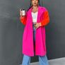 Plus Size Colour Block Coat Image 3