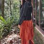 SALE Fab Zara Lux Burnt Orange Velvet Combination of Midi Skirt and  Wide Leg Trousers with Splits  Size Large Generous Fit with Elasticated Waist UK 14  New with Tags RRP 50 euro Image 6