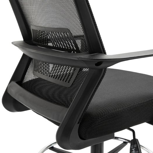 Drafting Chair Tall Office Chair Ergonomic Mesh Back with Adjustable Height and Footrest 360 Swivel, Black