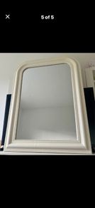 Curved Cream Bevelled Mirror