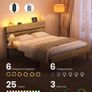 Double Bed Frame with LED Lighting USB A and USB-C Port Underbed Storage Metal Frame Image 3
