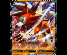 Lycanroc V 091/203 Ultra Double Holo Rare Evolving Skies Pokemon Card