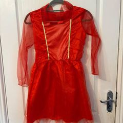 Girls' Devil Halloween Costume with Cape, Wings, Horns and Trident. Size 3