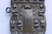 RARE!! Antique Sterling Silver Engraved Matchbox Pendent MATCH SAFE Vesta Case - Late 1800s