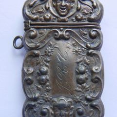 RARE!! Antique Sterling Silver Engraved Matchbox Pendent MATCH SAFE Vesta Case - Late 1800s