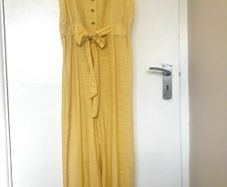 Primark Yellow Linen Blend Wide Leg Jumpsuit - Size 10