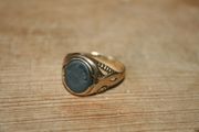 Men's Vintage 9ct Gold Roman Centurion Signet Ring - 3,6g