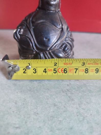 Buddha Statue Chalkware BRONZE Tone  Figurine Decor Vintage 60s