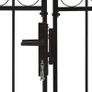 Fence Gate Double Door with Arched Top Steel 300x150 cm Black Image 4