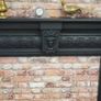 Ram-Head Wrought Iron Fireplace Surround with Timber Mantel Image 3
