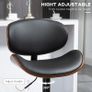Bar Stool Set, Adjustable Height, Swivel, Faux Leather, Steel Frame, Black, 53 x 50.5 x 112.5 cm Image 5
