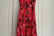 Red halter neck dress