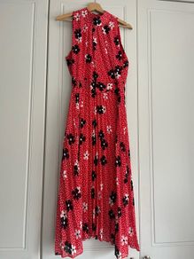Red halter neck dress