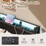King Size Bed Frame with Ergonomic Storage Headboard and LED,Metal Platform Low Bed Frame King Size 5ft,Kingsize Floor Bed Base with Charging Station,No Box Spring Needed,Easy Assembly,Black Image 2