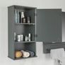Modern Wall Cabinet with Adjustable Shelf  Grey, Black or White 76cm Tall Image 3