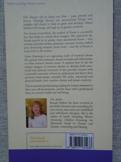 Venus Dreaming,A guide to women's dreams and nightmares, Brenda Mallon,Paperback book,non fiction,books
