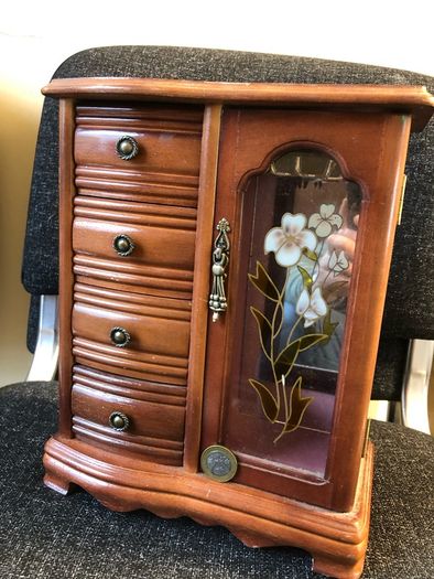 Vintage Large Wooden Jewellery Box