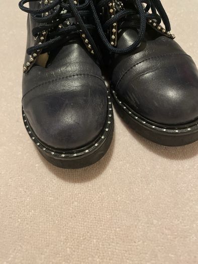 Dark Navy leather ankle boots Marco Moreo Size 38