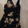 Long black summer dress with floral design. Image 6