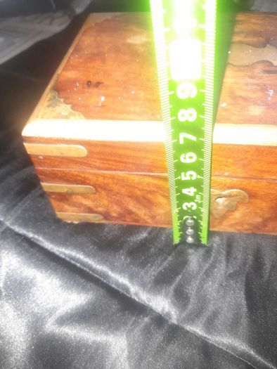 A Beautiful Old Brass and Wooden Jewellery Storage Box