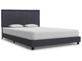 Bed Frame Dark Grey Fabric 135x190 cm