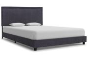 Bed Frame Dark Grey Fabric 135x190 cm