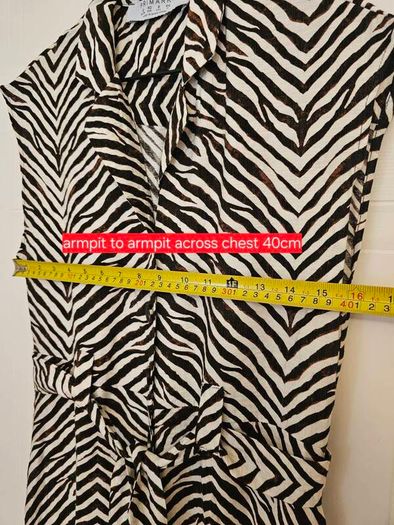 Brown cream zebra print shirt dress size 10-12 (viscose)