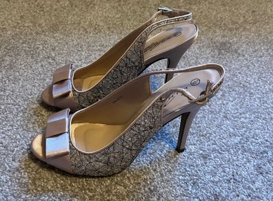 Lunar Elegance Sling Back High Heels, Brand New. Size 6