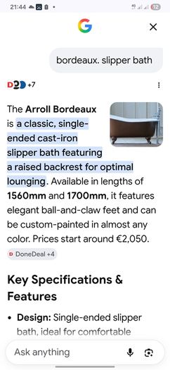 Cast iron slipper bath
