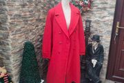 Red Double breasted overcoat uk20