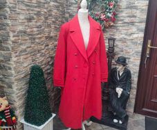 Red Double breasted overcoat uk20