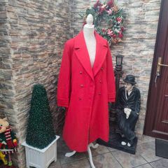 Red Double breasted overcoat uk20