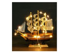 Vintage Style Sailing Ship with Lights - great gift