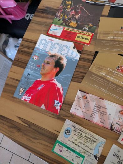 Huge 1990 80s vintage liverpool and some vintage Ireland soccer gear signed gear etc
