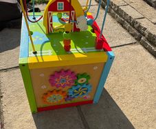 Classic Wooden 5-in-1 Farm Activity Cube & Bead Maze