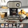 Barista Pro Espresso Machine, Cappuccino, Latte and Coffee Maker, 15-Bar Pressure Pump, Milk Frothing Wand, Removable Drip Tray (FREE SHIPPING) Image 3
