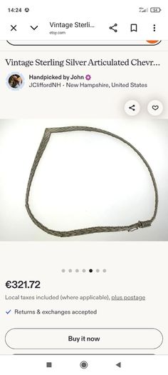 Vintage Chevron silver necklace