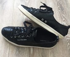 Lacoste Calvin Klein black flat shoes sneakers trainers size UK7 unisex