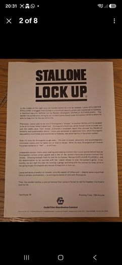 1989 Lock Up Press Kit Stallone