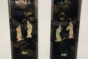 FLASH SALE ! WAS 295 NOW 225! Pair of Chinese Lacquered Wood Panels.