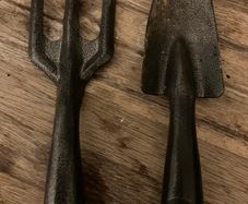 Steel trowel and rake