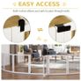 Wooden Pet Gate, Freestanding Dog Safety Barrier, w/ 2 Support Feet, White Image 5