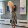 Pleated dress green/ brown Image 3