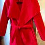 Deep Red 3/4 Length Wrap Coat Belted Winter Overcoat.New with tag.One Size Fits up to Size 12/14 Image 5