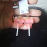 pink heart lollipop earrings Image 2