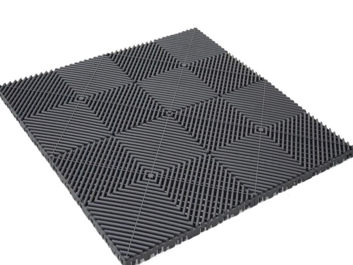 20 Pack Industrial Interlocking Floor Tiles Garage Mats 40 x 40 cm Modular Interlocking Floor Mats Slip Garage PVC Cushion Workshop Drainage Mat for Outdoor Wet Area
