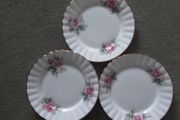 THREE Royal Stafford Rosalind  pretty  pink flower side plate china