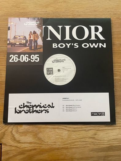 The Chemical Brothers - Life Is Sweet - 12" Double Vinyl DJ Promo - CHEMSTDJ2 - 1995 - Junior Boys Own Recordings