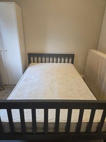 Wooden Bed Frame with Mattress in Good Condition