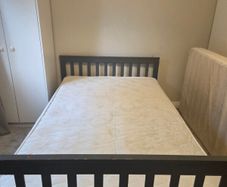 Wooden Bed Frame with Mattress in Good Condition